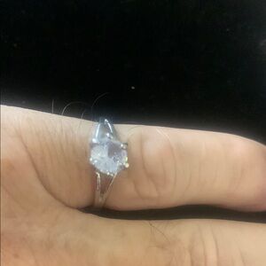 Elegant Silver Ring with Clear Stone Bogo